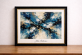 Abstract expressionism in cool hues