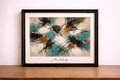Abstract expressionism on wooden display