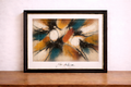 Abstract expressionist painting with bold strokes