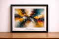Peinture abstraite vibrante sur bois