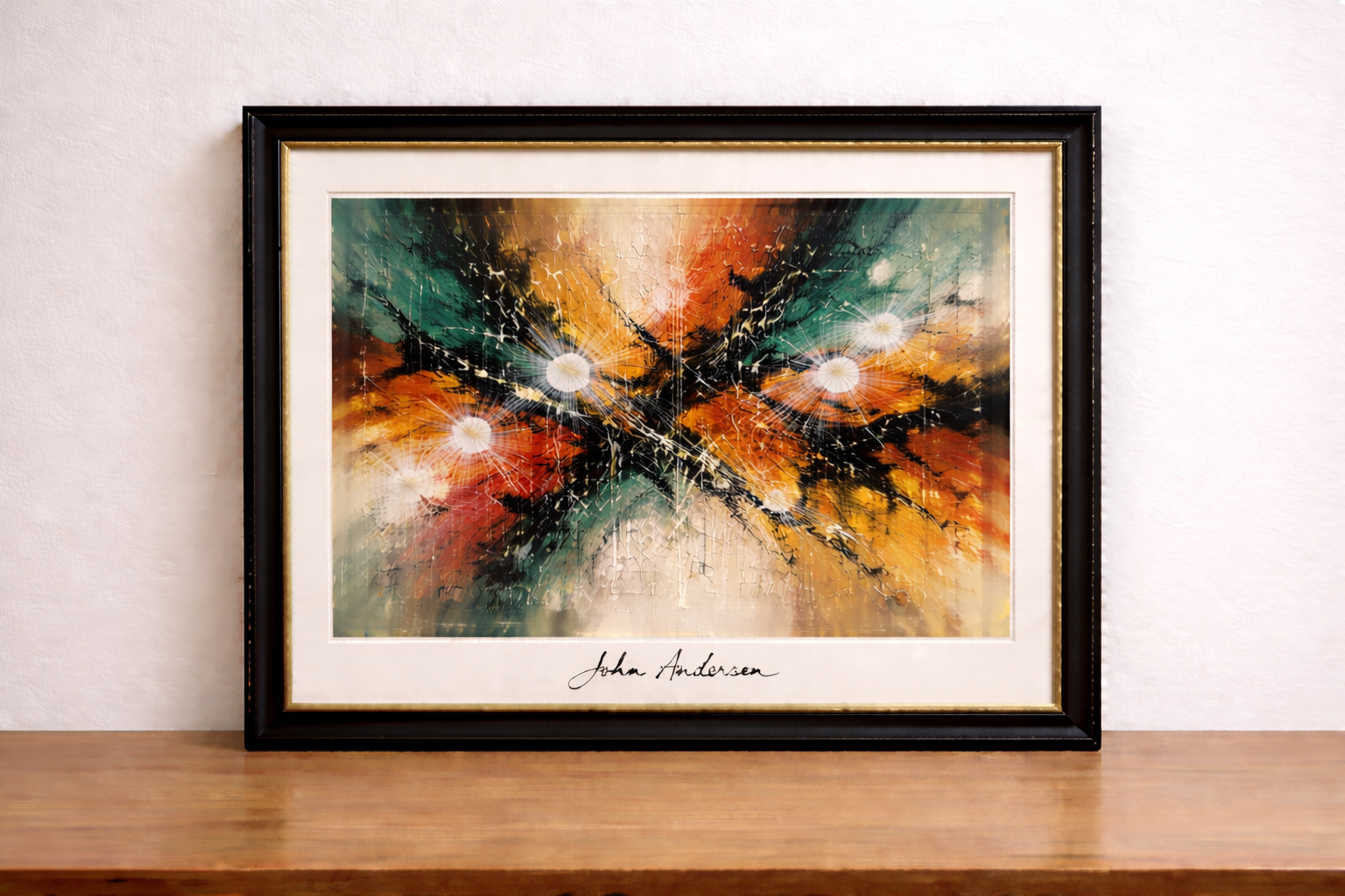 Vibrant abstract expressionism in frame 2