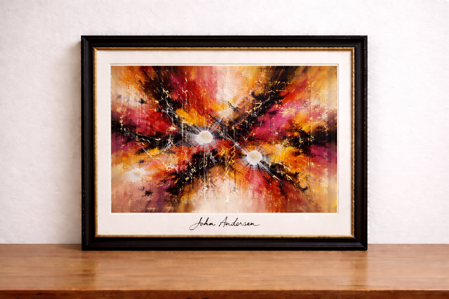 Vibrant abstract expressionism in frame