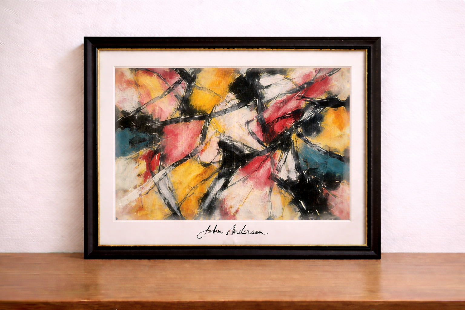 Vibrant abstract expressionist composition